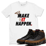 9s Olive shirts to match jordans Make It Happen sneaker match tees Air Jordan 9 Olive match shoes to clothes SNRT Sneaker Tees unisex cotton White 1 shirts