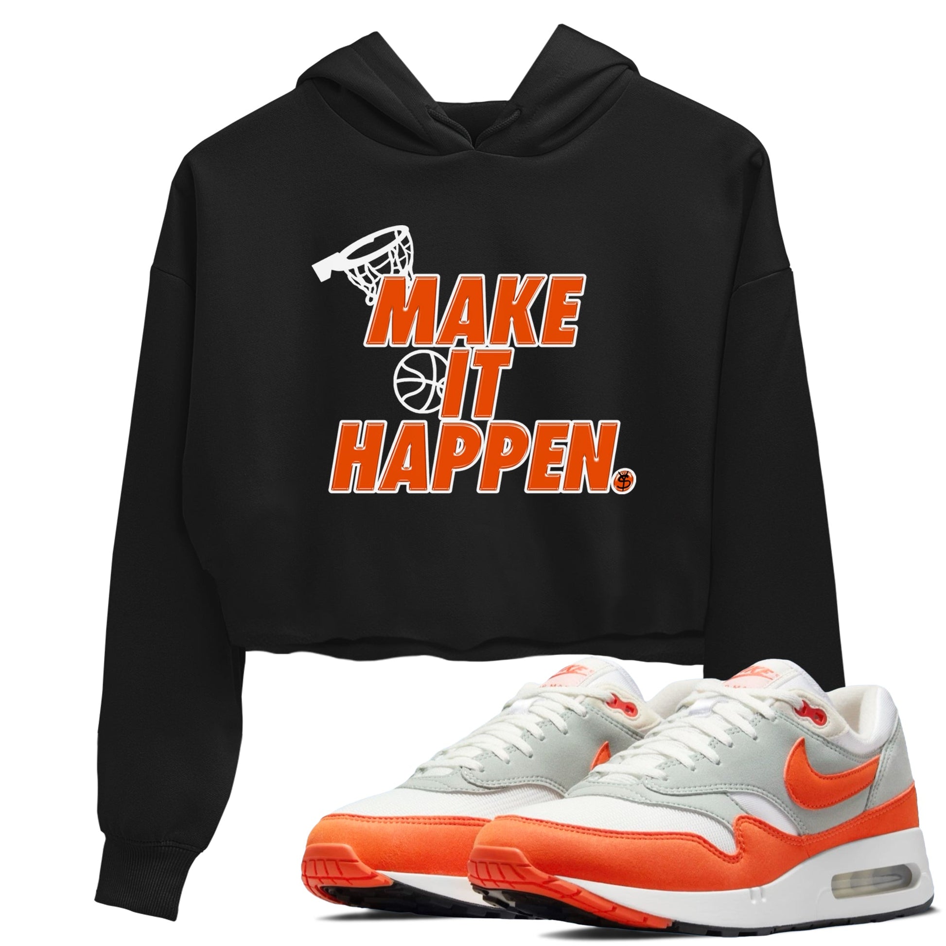 Air Max 1 OG '86 'Summit White and Cosmic Clay shirts to match jordans Make It Happen sneaker match tees Air Max 1 Cosmic Clay match shoes to clothes SNRT Sneaker Tees unisex cotton Black 1 crop tee