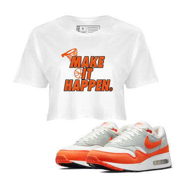 Air Max 1 OG '86 'Summit White and Cosmic Clay shirts to match jordans Make It Happen sneaker match tees Air Max 1 Cosmic Clay match shoes to clothes SNRT Sneaker Tees unisex cotton White 1 crop tee