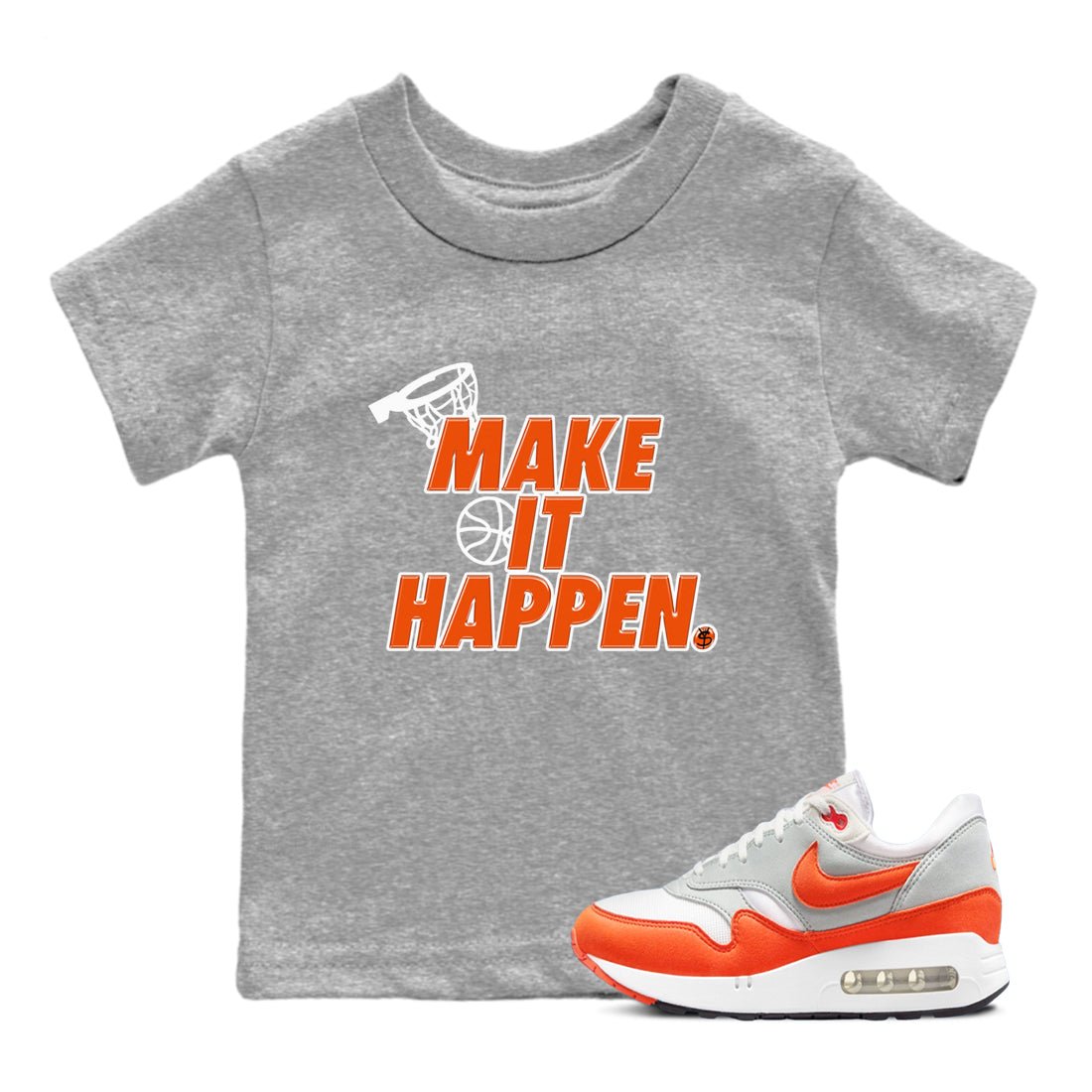 Air Max 1 OG '86 'Summit White and Cosmic Clay shirts to match jordans Make It Happen sneaker match tees Air Max 1 Cosmic Clay match shoes to clothes SNRT Sneaker Tees Youth Baby Heather Grey 1 tee