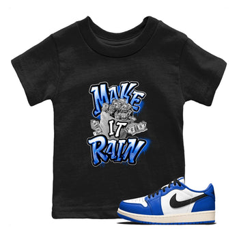 AJ1 Game Royal shirt to match jordans Make It Rain Money sneaker tees Air Jordan 1 Game Royal SNRT sneaker release tees baby toddler Black 1 cotton Shirt