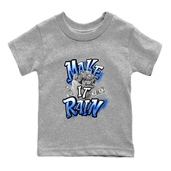 AJ1 Game Royal shirt to match jordans Make It Rain Money sneaker tees Air Jordan 1 Game Royal SNRT sneaker release tees baby toddler Heather Grey 2 cotton Shirt