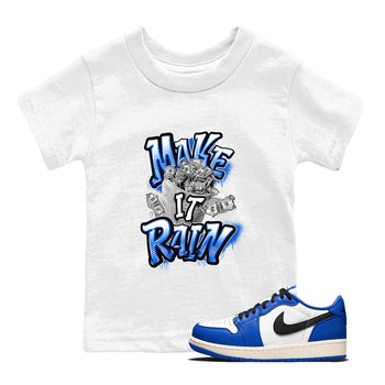 AJ1 Game Royal shirt to match jordans Make It Rain Money sneaker tees Air Jordan 1 Game Royal SNRT sneaker release tees baby toddler White 1 cotton Shirt