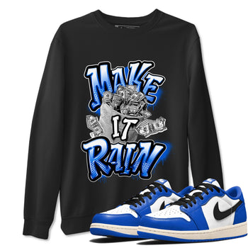 AJ1 Game Royal shirt to match jordans Make It Rain Money sneaker tees Air Jordan 1 Game Royal SNRT Sneaker Release Tees unisex cotton Black 1 crew neck shirt