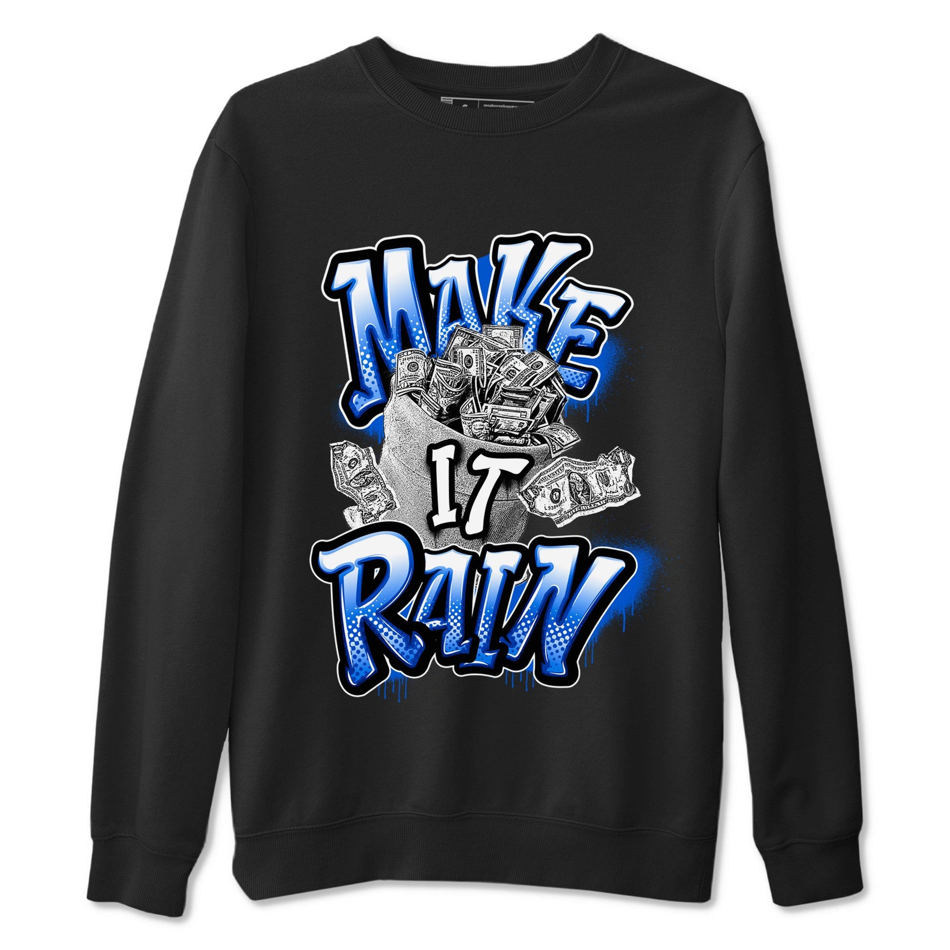 AJ1 Game Royal shirt to match jordans Make It Rain Money sneaker tees Air Jordan 1 Game Royal SNRT Sneaker Release Tees unisex cotton Black 2 crew neck shirt
