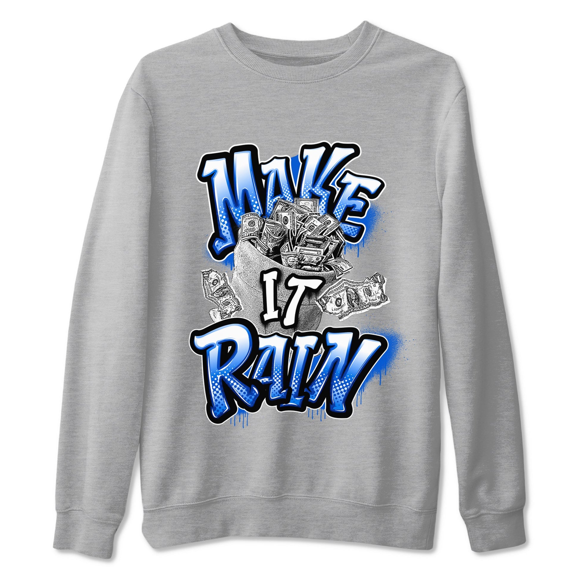 AJ1 Game Royal shirt to match jordans Make It Rain Money sneaker tees Air Jordan 1 Game Royal SNRT Sneaker Release Tees unisex cotton Heather Grey 2 crew neck shirt