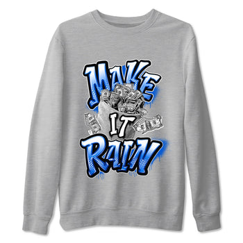 AJ1 Game Royal shirt to match jordans Make It Rain Money sneaker tees Air Jordan 1 Game Royal SNRT Sneaker Release Tees unisex cotton Heather Grey 2 crew neck shirt