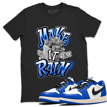 AJ1 Game Royal shirt to match jordans Make It Rain Money sneaker tees Air Jordan 1 Game Royal SNRT Sneaker Release Tees unisex cotton Black 1 crew neck shirt