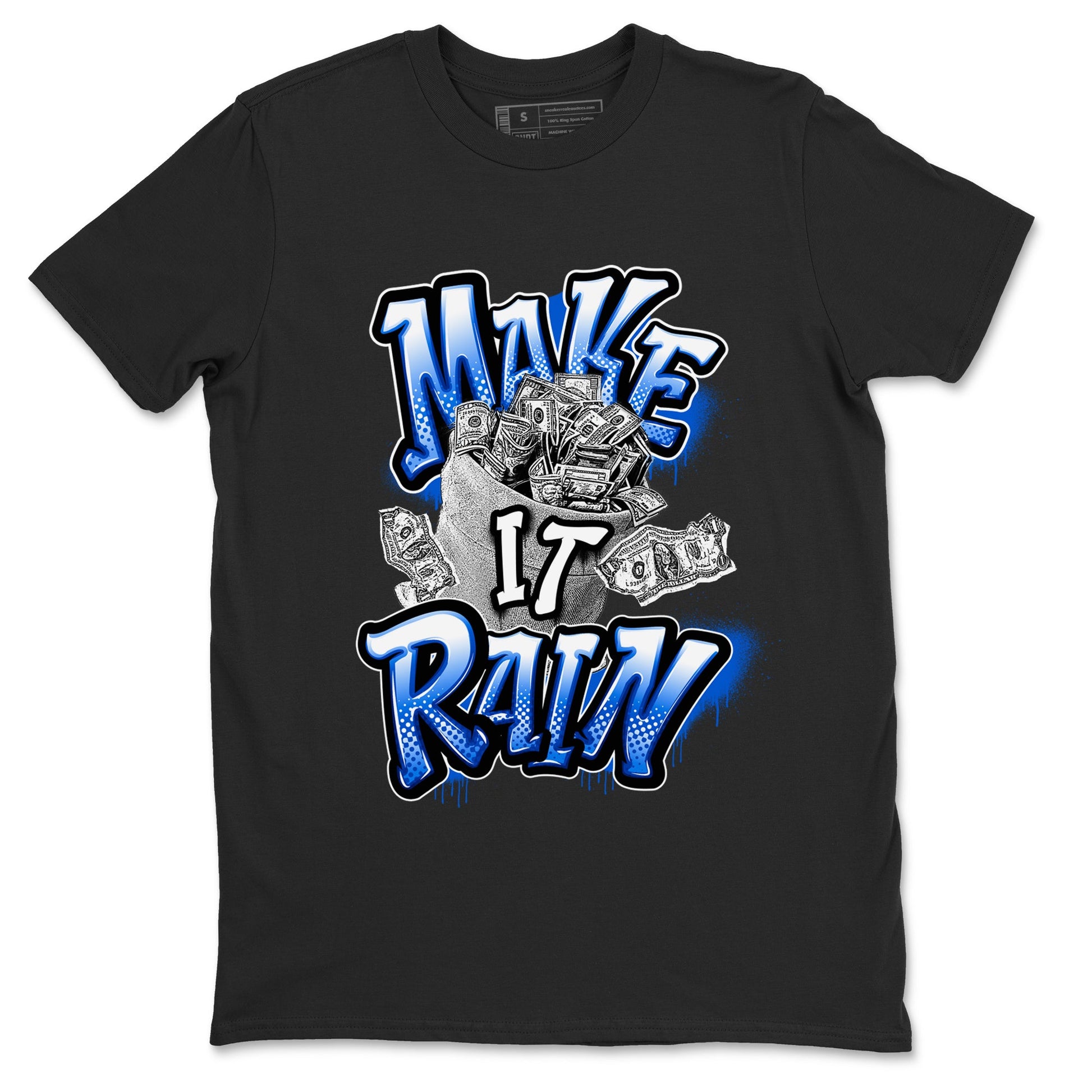 AJ1 Game Royal shirt to match jordans Make It Rain Money sneaker tees Air Jordan 1 Game Royal SNRT Sneaker Release Tees unisex cotton Black 2 crew neck shirt
