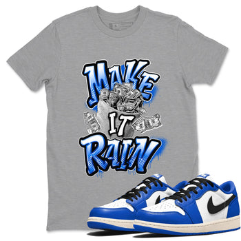 AJ1 Game Royal shirt to match jordans Make It Rain Money sneaker tees Air Jordan 1 Game Royal SNRT Sneaker Release Tees unisex cotton Heather Grey 1 crew neck shirt