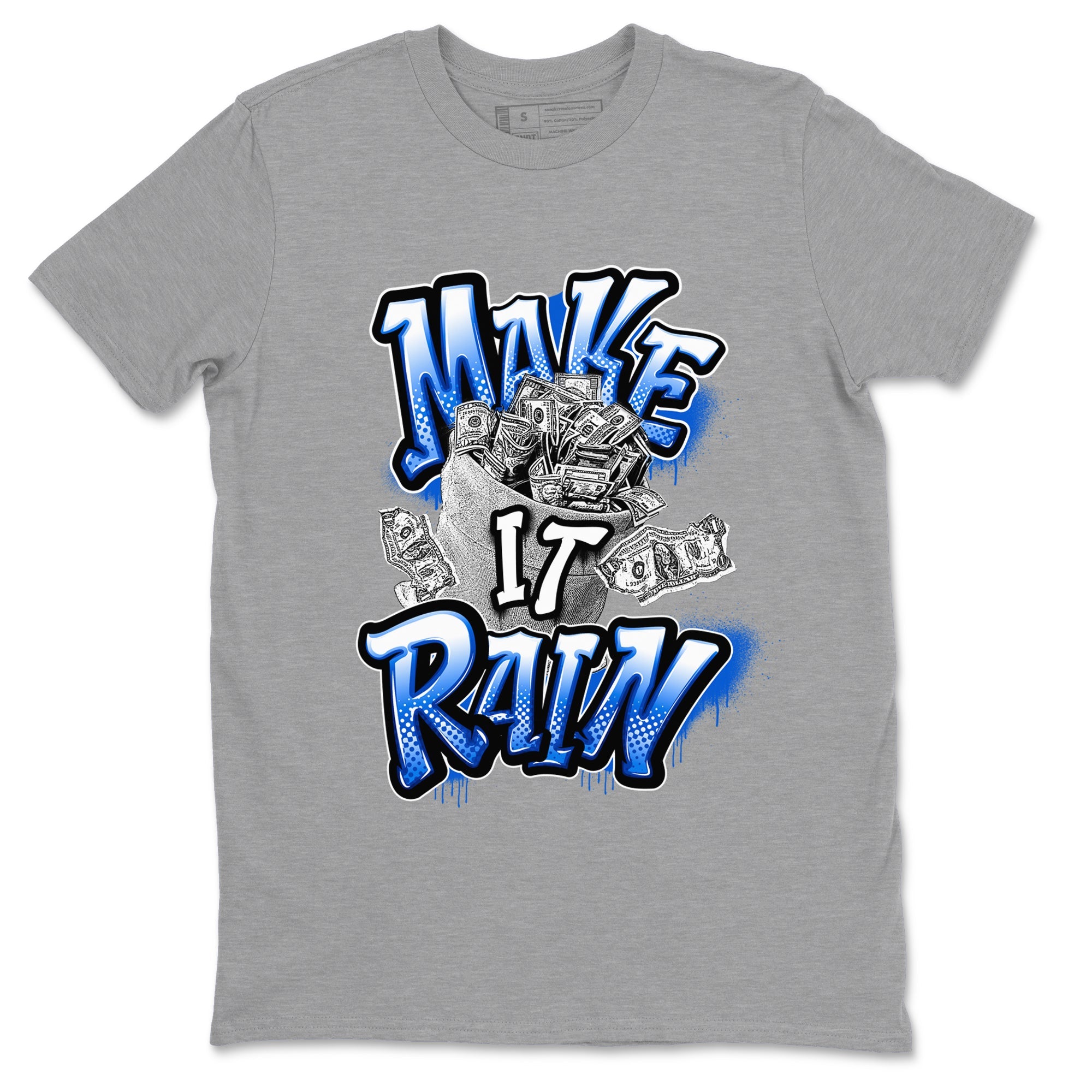AJ1 Game Royal shirt to match jordans Make It Rain Money sneaker tees Air Jordan 1 Game Royal SNRT Sneaker Release Tees unisex cotton Heather Grey 2 crew neck shirt