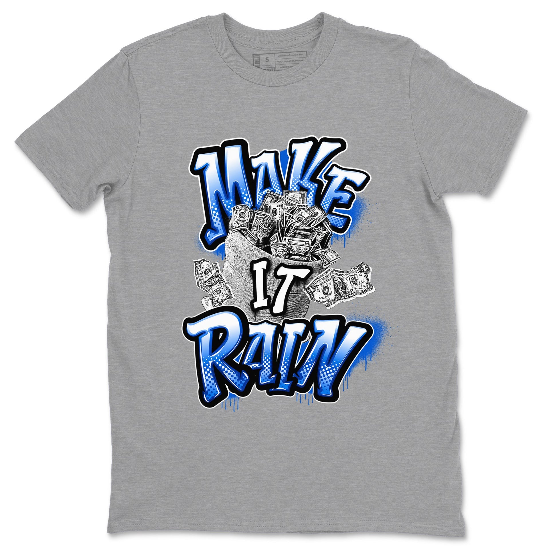 AJ1 Game Royal shirt to match jordans Make It Rain Money sneaker tees Air Jordan 1 Game Royal SNRT Sneaker Release Tees unisex cotton Heather Grey 2 crew neck shirt