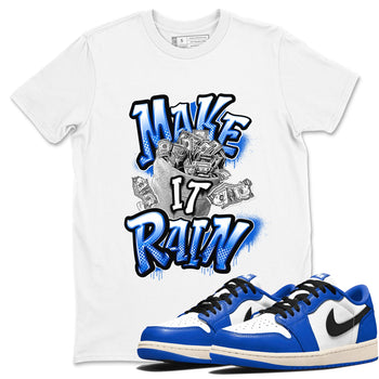 AJ1 Game Royal shirt to match jordans Make It Rain Money sneaker tees Air Jordan 1 Game Royal SNRT Sneaker Release Tees unisex cotton White 1 crew neck shirt