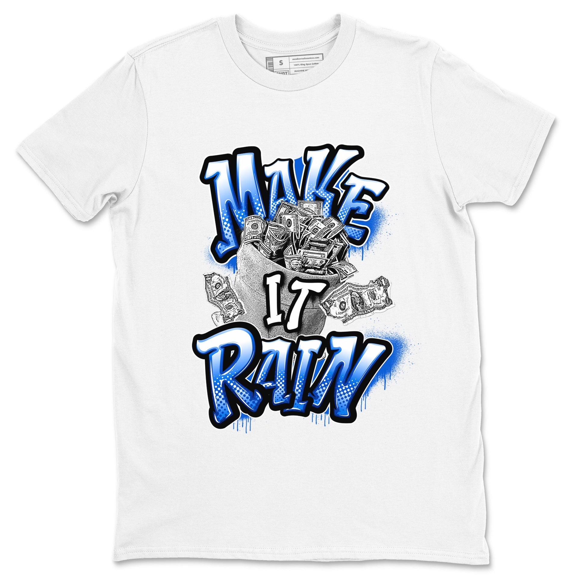 AJ1 Game Royal shirt to match jordans Make It Rain Money sneaker tees Air Jordan 1 Game Royal SNRT Sneaker Release Tees unisex cotton White 2 crew neck shirt