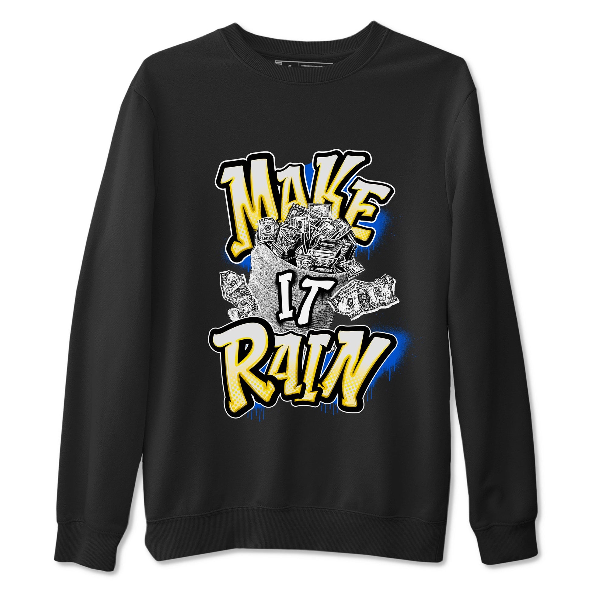 1s Travis Scott Canary shirt to match jordans Make It Rain Money sneaker tees Air Jordan 1 Travis Scott Canary SNRT Sneaker Release Tees unisex cotton Black 2 crew neck shirt