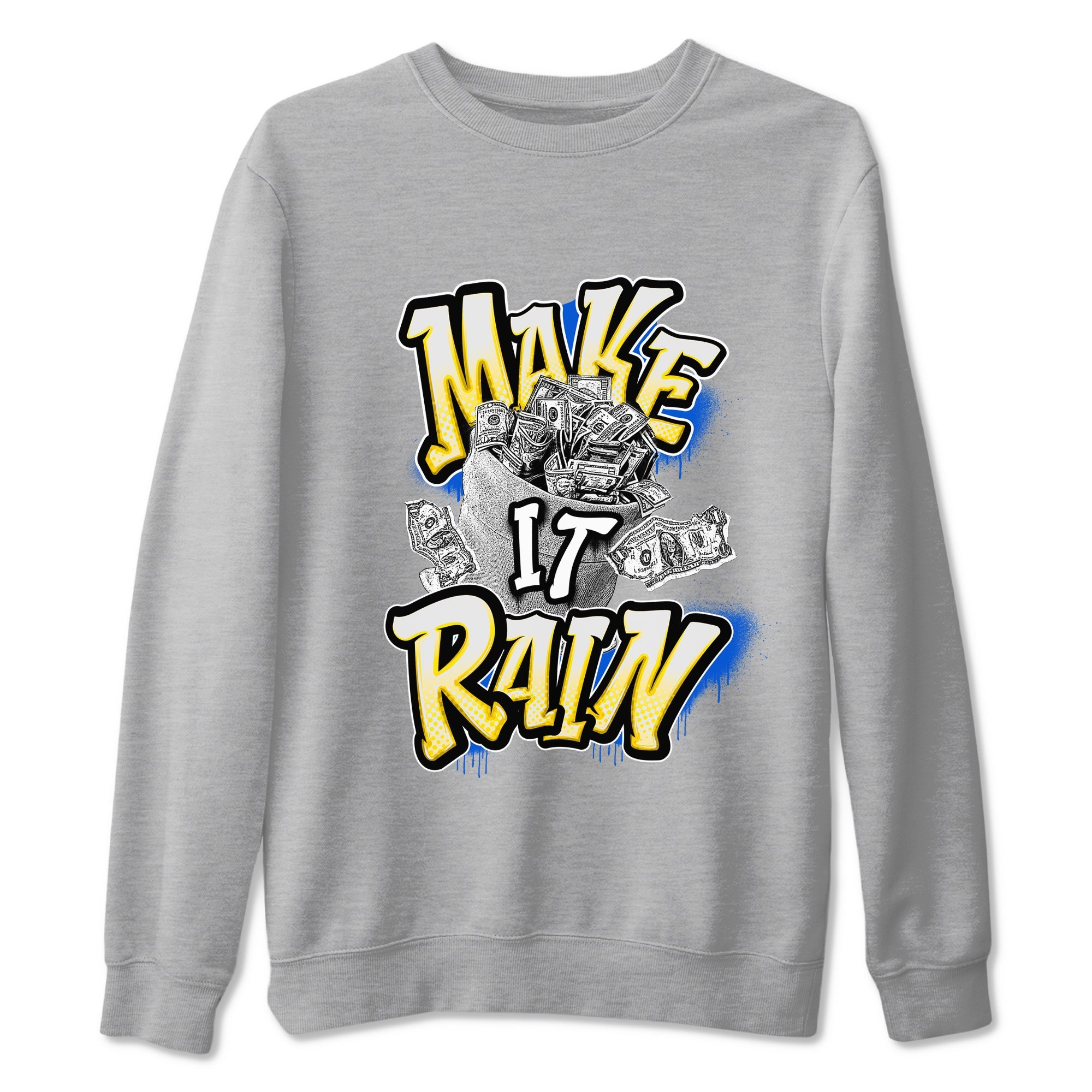 1s Travis Scott Canary shirt to match jordans Make It Rain Money sneaker tees Air Jordan 1 Travis Scott Canary SNRT Sneaker Release Tees unisex cotton Heather Grey 2 crew neck shirt