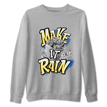 1s Travis Scott Canary shirt to match jordans Make It Rain Money sneaker tees Air Jordan 1 Travis Scott Canary SNRT Sneaker Release Tees unisex cotton Heather Grey 2 crew neck shirt