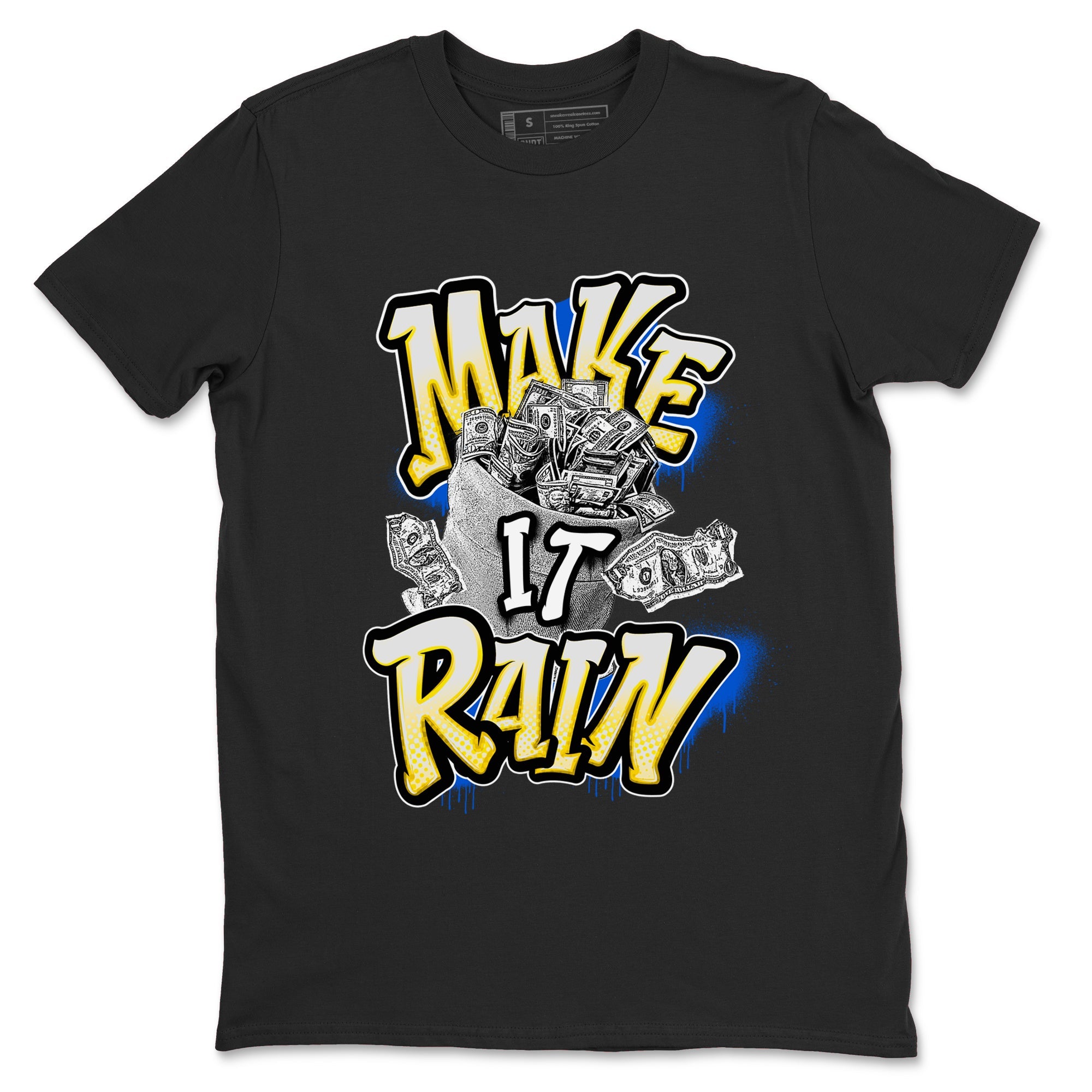 1s Travis Scott Canary shirt to match jordans Make It Rain Money sneaker tees Air Jordan 1 Travis Scott Canary SNRT Sneaker Release Tees unisex cotton Black 2 crew neck shirt