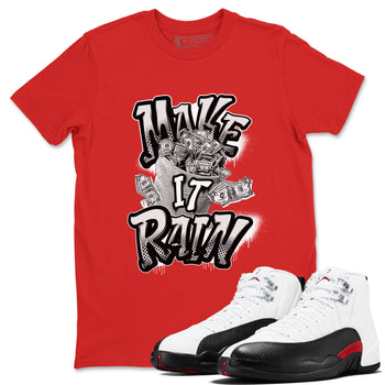 12s Taxi Flip shirts to match jordans Make It Rain Money sneaker match tees Air Jordan 12 Taxi Flip SNRT Sneaker Tees streetwear brand Red 1 unisex cotton tee