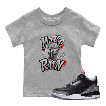 3s Black Cement shirts to match jordans Make It Rain Money sneaker match tees Air Jordan 3 Black Cement match shoes to clothes SNRT Sneaker Tees Youth Baby Heather Grey 1 tee