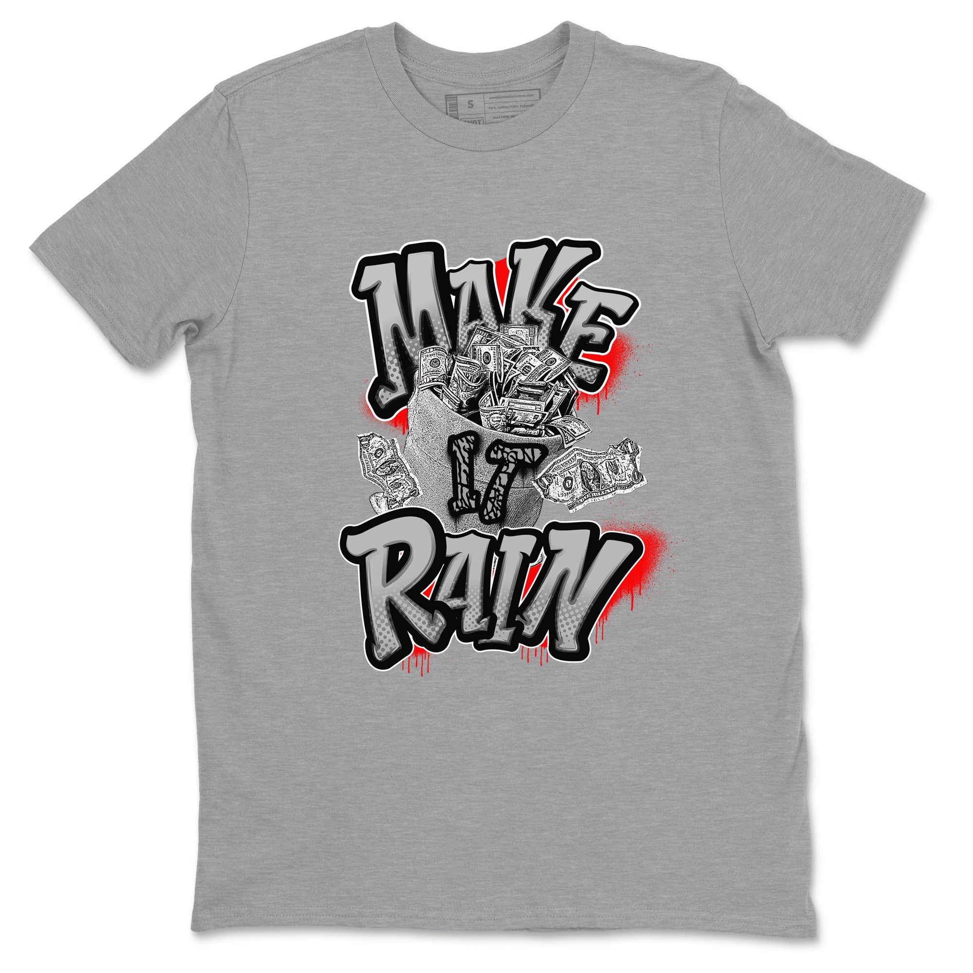 3s Black Cement shirts to match jordans Make It Rain Money sneaker match tees Air Jordan 3 Black Cement match shoes to clothes SNRT Sneaker Tees unisex cotton Heather Grey 2 shirts