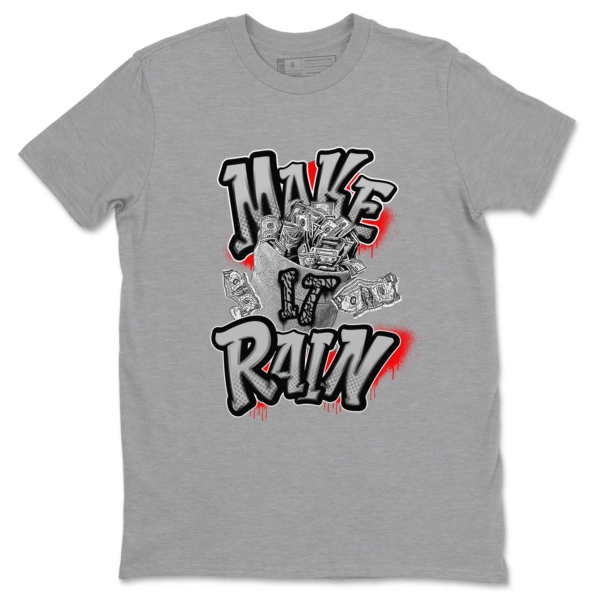 3s Black Cement shirts to match jordans Make It Rain Money sneaker match tees Air Jordan 3 Black Cement match shoes to clothes SNRT Sneaker Tees unisex cotton Heather Grey 2 shirts