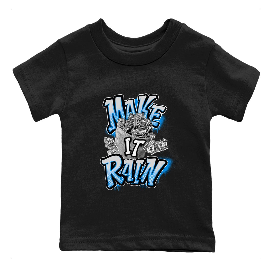 Air Jordan 4 Industrial Blue shirt to match jordans Make It Rain Money sneaker tees Air Jordan 4 Military Blue SNRT sneaker release tees baby toddler Black 2 cotton Shirt