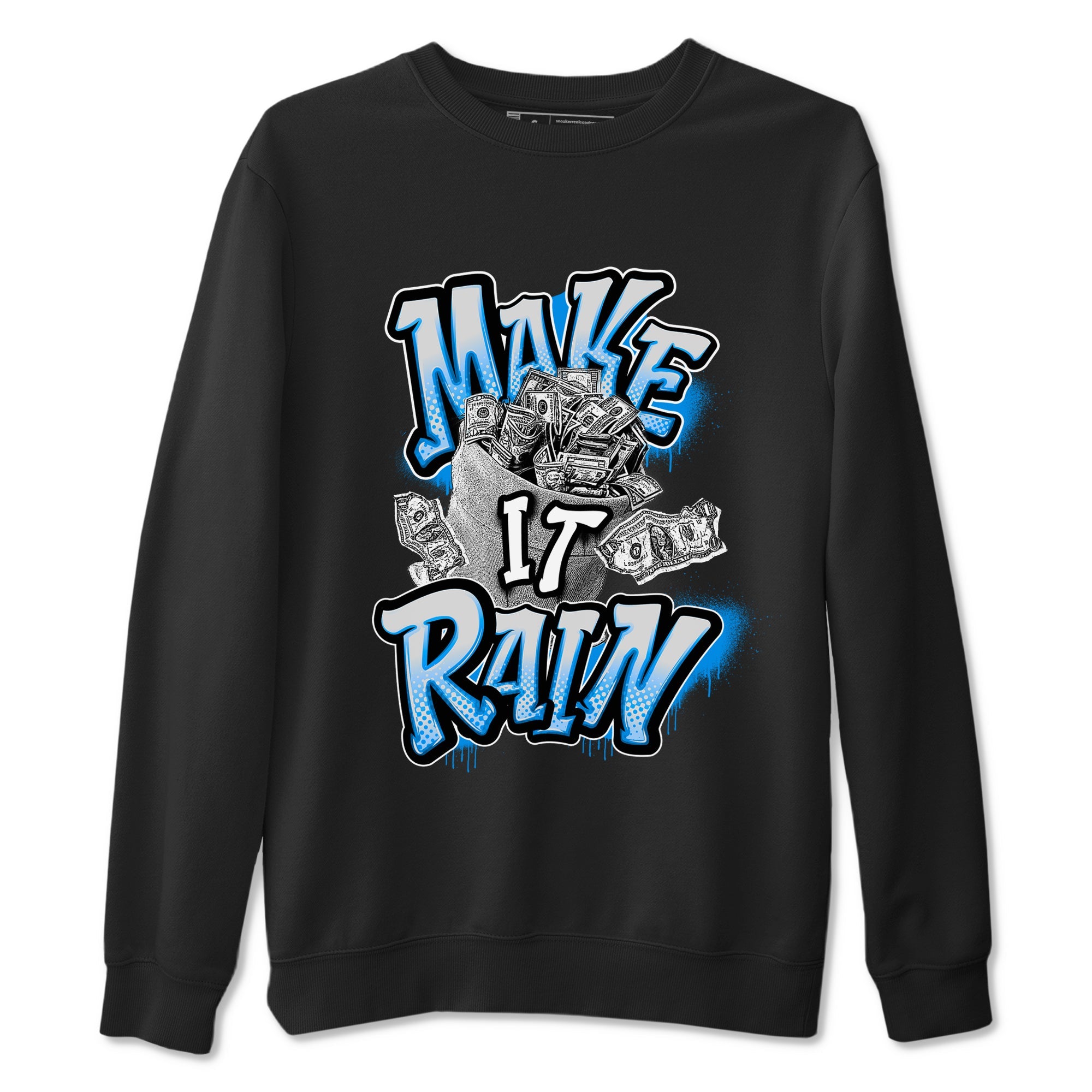 Air Jordan 4 Industrial Blue shirt to match jordans Make It Rain Money sneaker tees Air Jordan 4 Military Blue SNRT Sneaker Release Tees unisex cotton Black 2 crew neck shirt