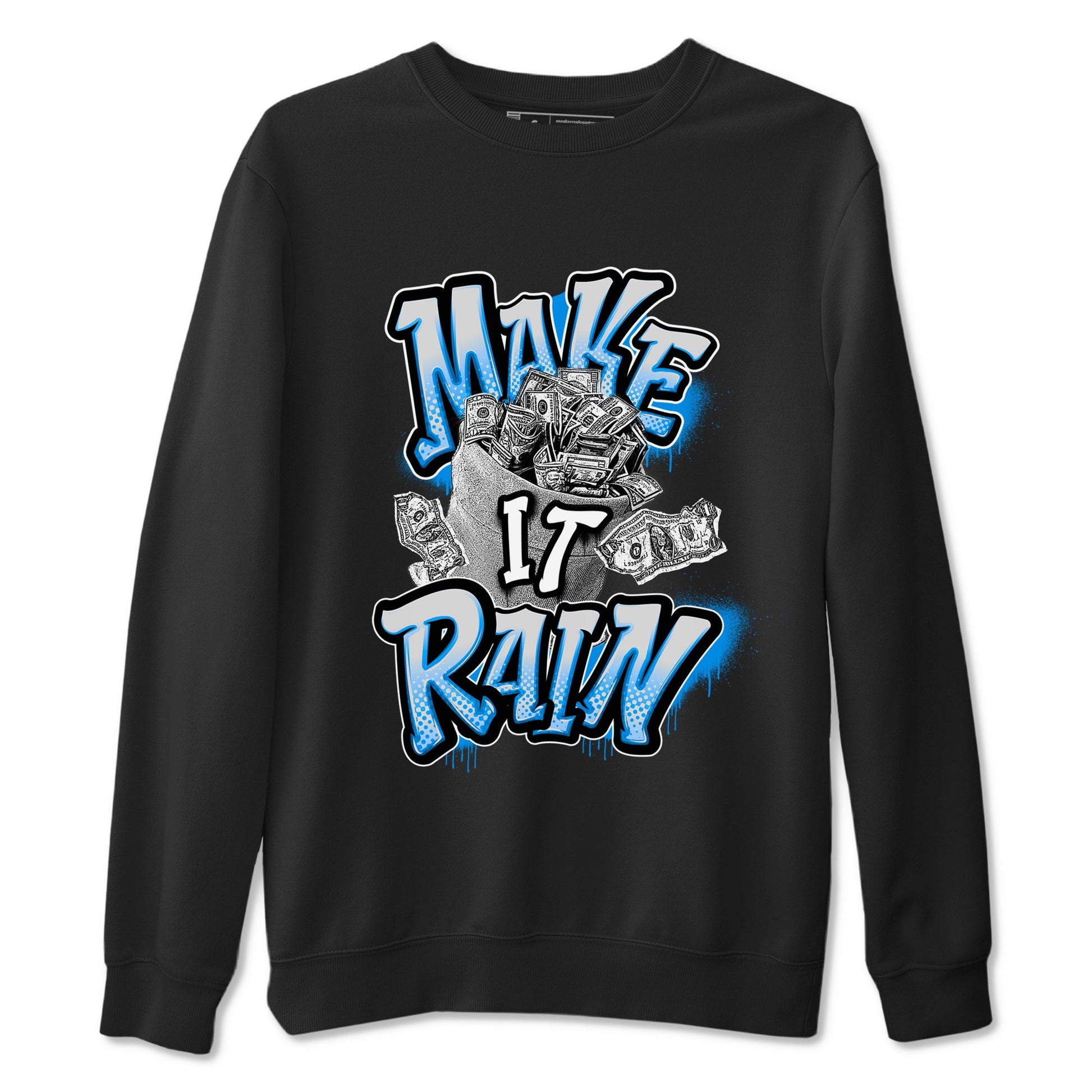 Air Jordan 4 Industrial Blue shirt to match jordans Make It Rain Money sneaker tees Air Jordan 4 Military Blue SNRT Sneaker Release Tees unisex cotton Black 2 crew neck shirt