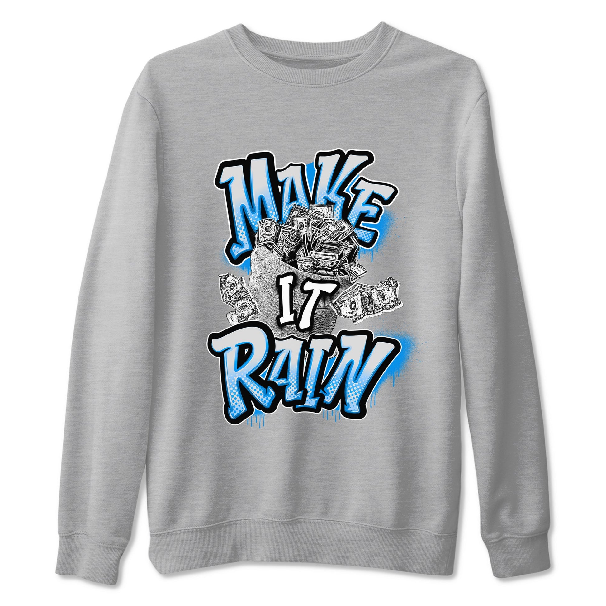 Air Jordan 4 Industrial Blue shirt to match jordans Make It Rain Money sneaker tees Air Jordan 4 Military Blue SNRT Sneaker Release Tees unisex cotton Heather Grey 2 crew neck shirt