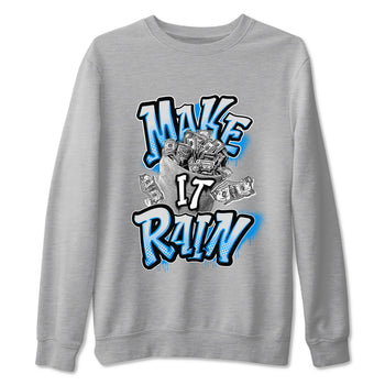Air Jordan 4 Industrial Blue shirt to match jordans Make It Rain Money sneaker tees Air Jordan 4 Military Blue SNRT Sneaker Release Tees unisex cotton Heather Grey 2 crew neck shirt