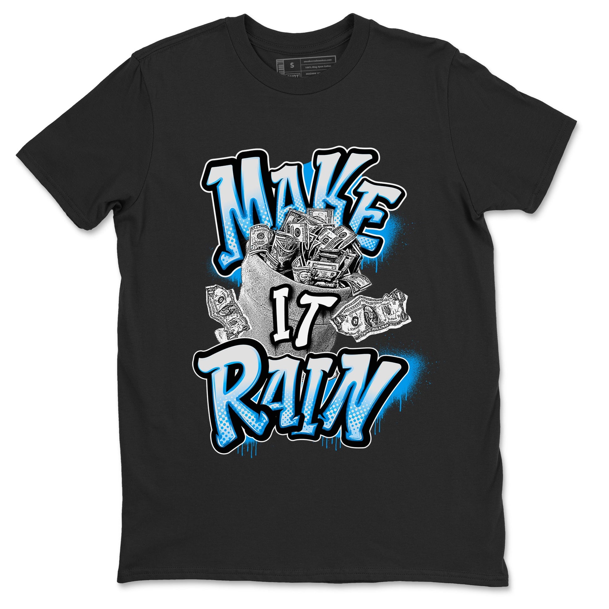 Air Jordan 4 Industrial Blue shirt to match jordans Make It Rain Money sneaker tees Air Jordan 4 Military Blue SNRT Sneaker Release Tees unisex cotton Black 2 crew neck shirt
