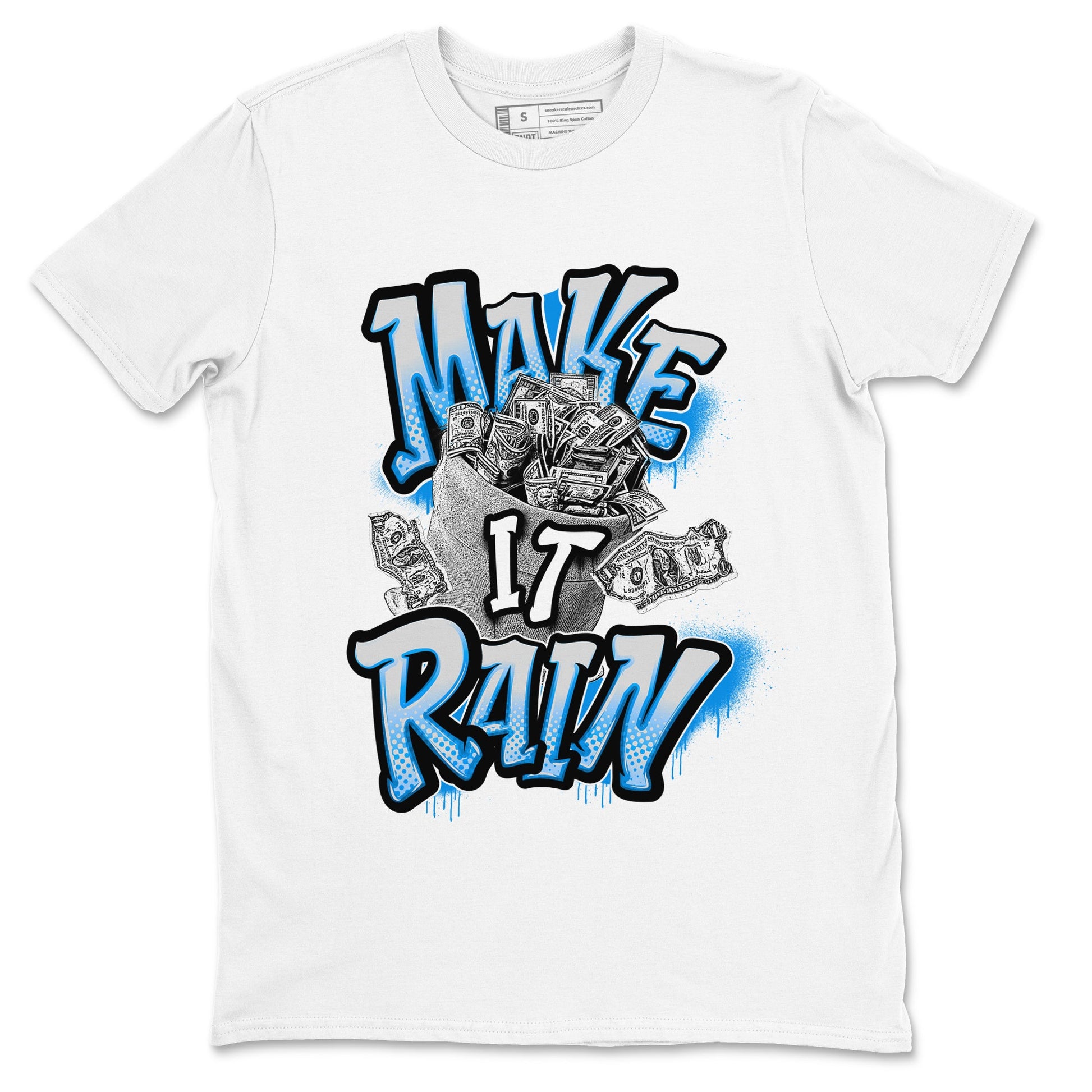 Air Jordan 4 Industrial Blue shirt to match jordans Make It Rain Money sneaker tees Air Jordan 4 Military Blue SNRT Sneaker Release Tees unisex cotton White 2 crew neck shirt