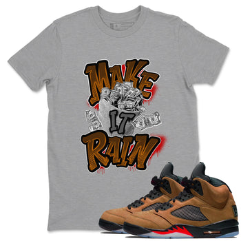 5s Archaeo Brown shirts to match jordans Make It Rain Money sneaker match tees Air Jordan 5 Archaeo Brown match shoes to clothes SNRT Sneaker Tees unisex cotton Heather Grey 1 shirts