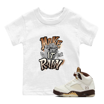 5s Golden Ticket shirts to match jordans Make It Rain Money best t shirts to wear with jordans Air Jordan 5 Golden Ticket match shoes to clothes SNRT Sneaker Tees Youth Baby White 1 tee