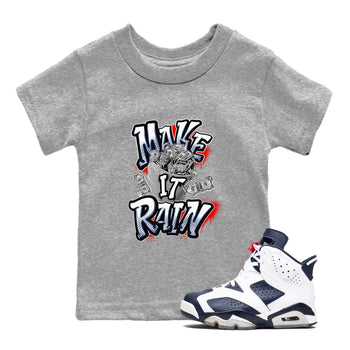 6s White And Midnight Navy shirts to match jordans Make It Rain Money sneaker match tees Air Jordan 6 White And Midnight Navy SNRT Sneaker Tees streetwear brand Baby and Youth Heather Grey 1 cotton tee