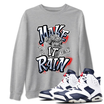 6s White And Midnight Navy shirts to match jordans Make It Rain Money sneaker match tees Air Jordan 6 White And Midnight Navy SNRT Sneaker Tees streetwear brand Heather Grey 1 unisex cotton tee