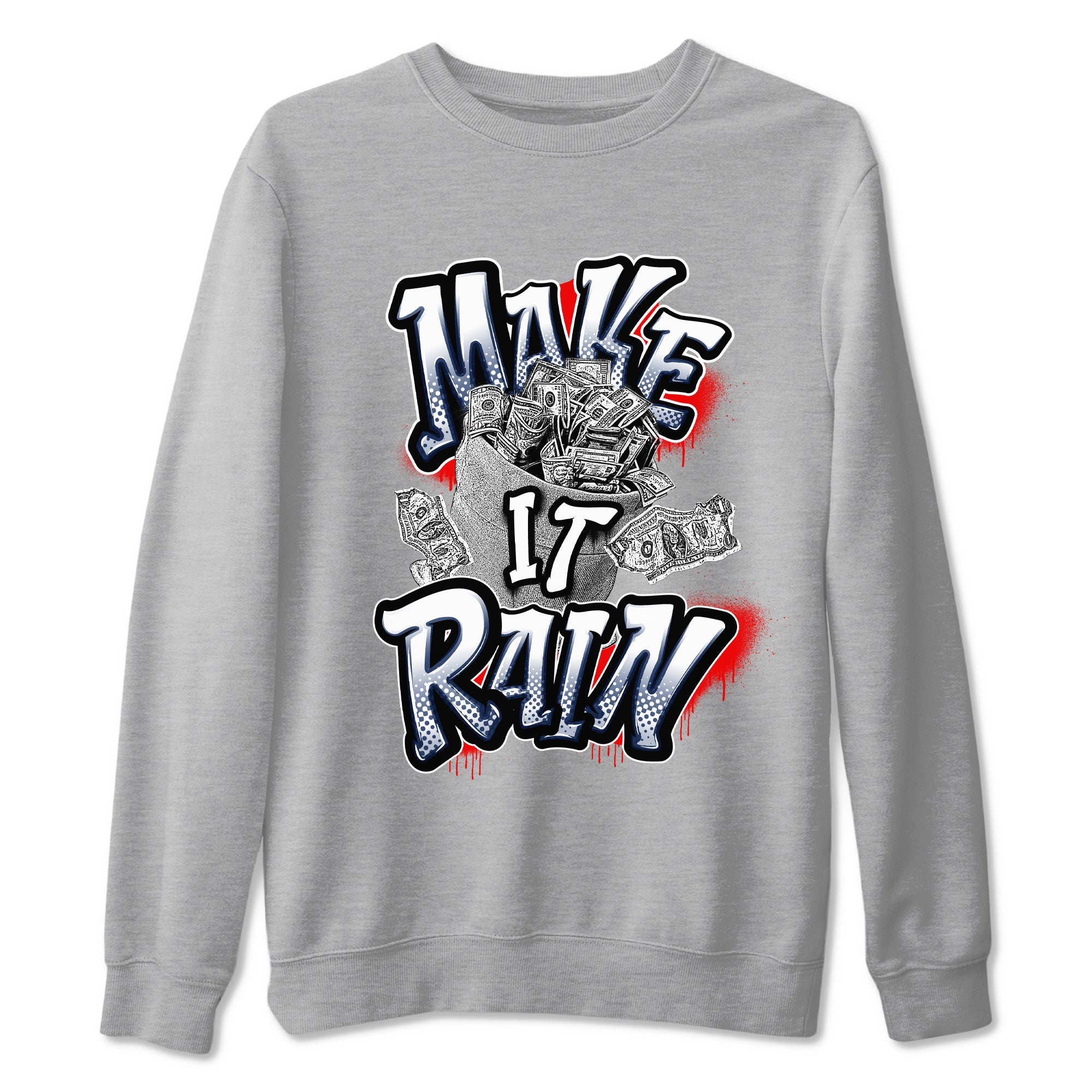 6s White And Midnight Navy shirts to match jordans Make It Rain Money sneaker match tees Air Jordan 6 White And Midnight Navy SNRT Sneaker Tees streetwear brand Heather Grey 2 unisex cotton tee