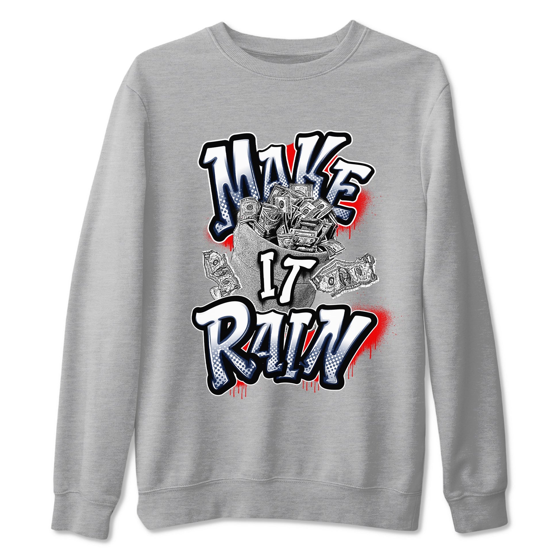 6s White And Midnight Navy shirts to match jordans Make It Rain Money sneaker match tees Air Jordan 6 White And Midnight Navy SNRT Sneaker Tees streetwear brand Heather Grey 2 unisex cotton tee
