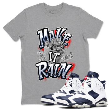 6s White And Midnight Navy shirts to match jordans Make It Rain Money sneaker match tees Air Jordan 6 White And Midnight Navy SNRT Sneaker Tees streetwear brand Heather Grey 1 unisex cotton tee