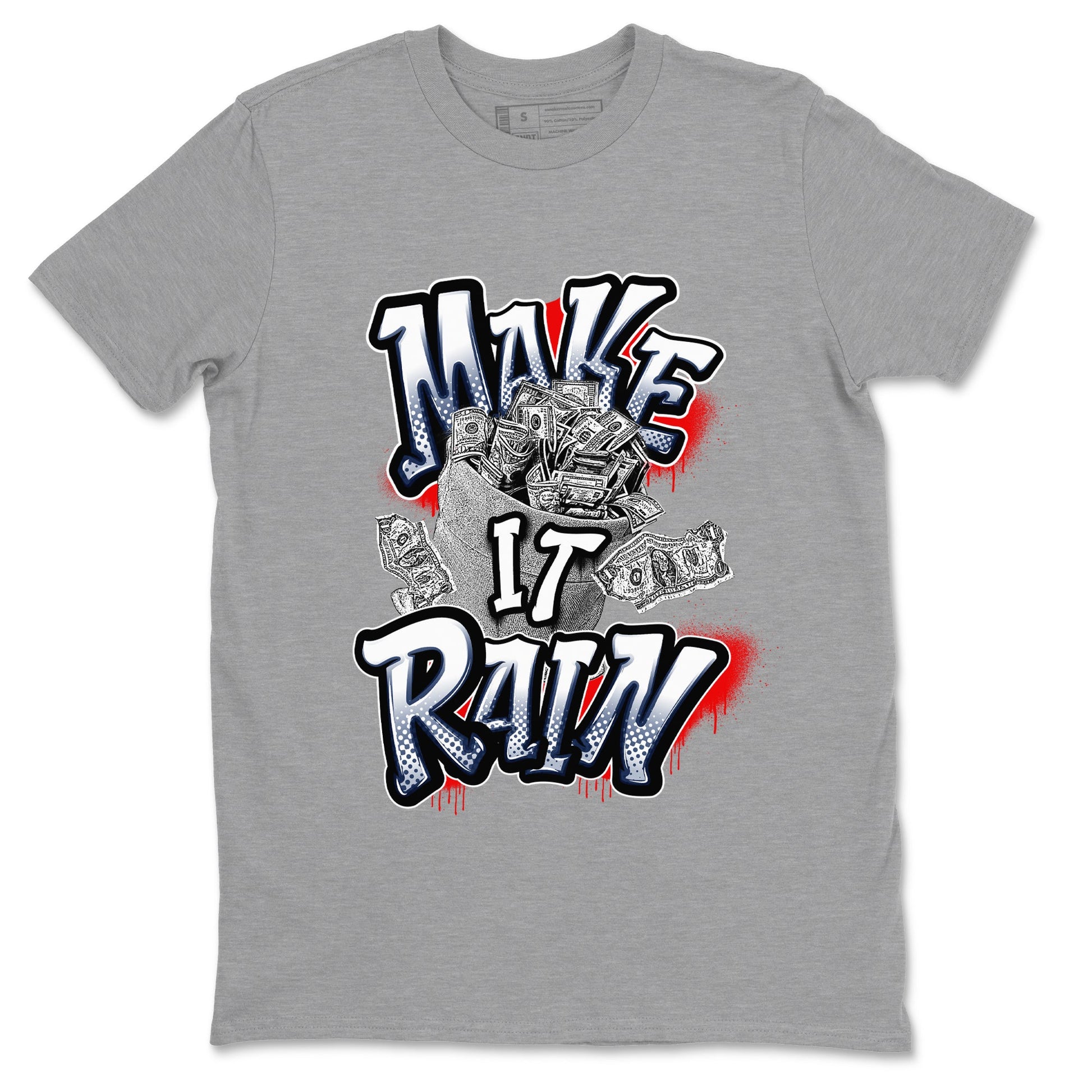 6s White And Midnight Navy shirts to match jordans Make It Rain Money sneaker match tees Air Jordan 6 White And Midnight Navy SNRT Sneaker Tees streetwear brand Heather Grey 2 unisex cotton tee