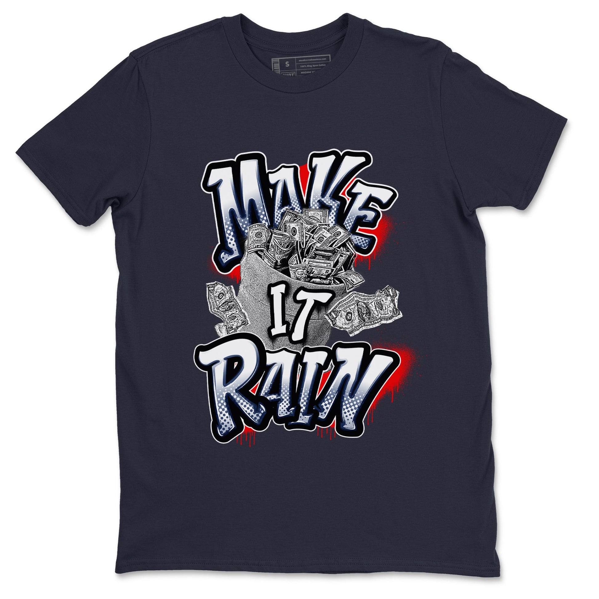 6s White And Midnight Navy shirts to match jordans Make It Rain Money sneaker match tees Air Jordan 6 White And Midnight Navy SNRT Sneaker Tees streetwear brand Navy 2 unisex cotton tee