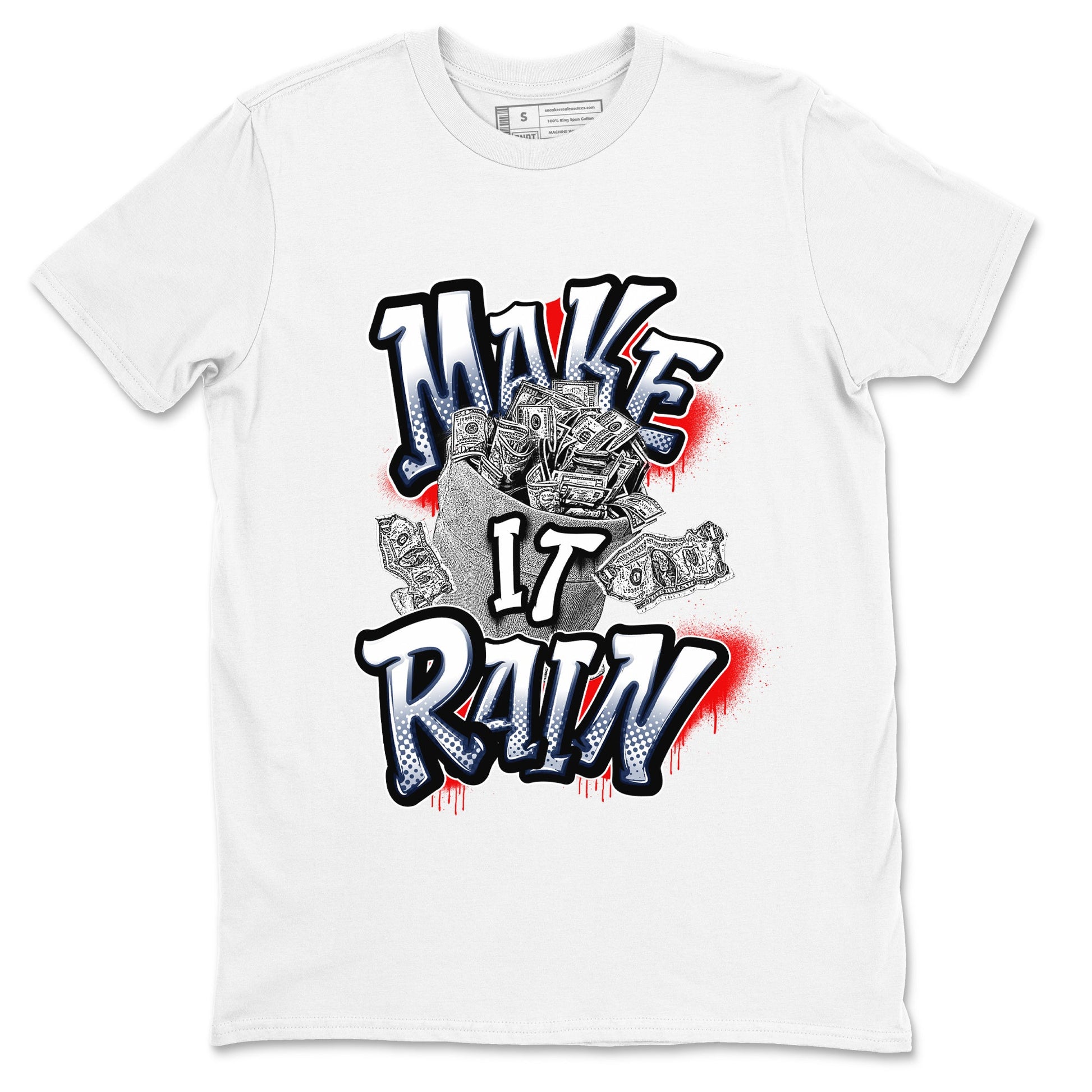 6s White And Midnight Navy shirts to match jordans Make It Rain Money sneaker match tees Air Jordan 6 White And Midnight Navy SNRT Sneaker Tees streetwear brand White 2 unisex cotton tee