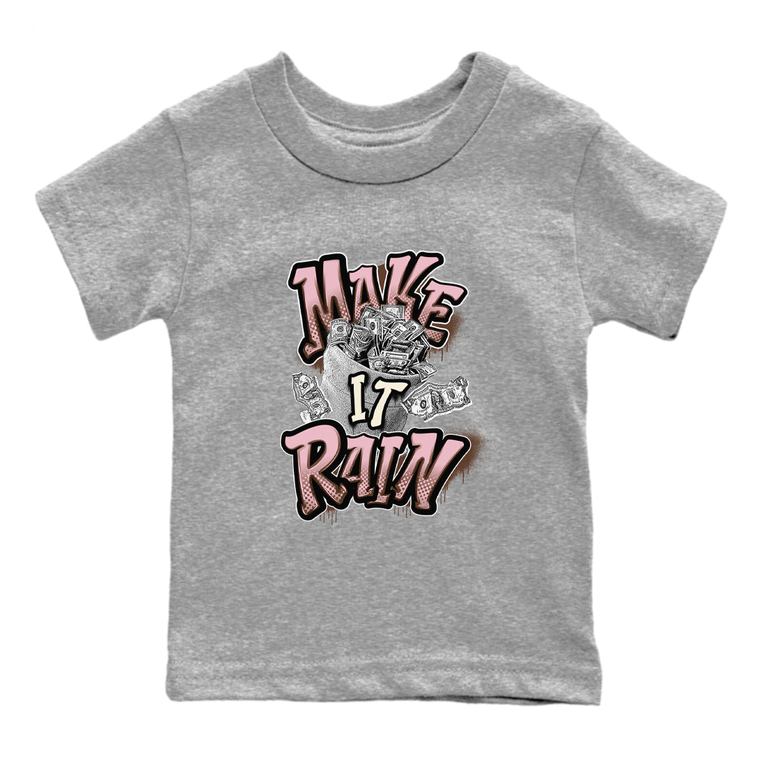 Dunk Cacao Wow And Pink Foam shirts to match jordans Make It Rain Money sneaker match tees Dunk Cacao Wow And Pink Foam SNRT Sneaker Tees streetwear brand Baby and Youth Heather Grey 2 cotton tee