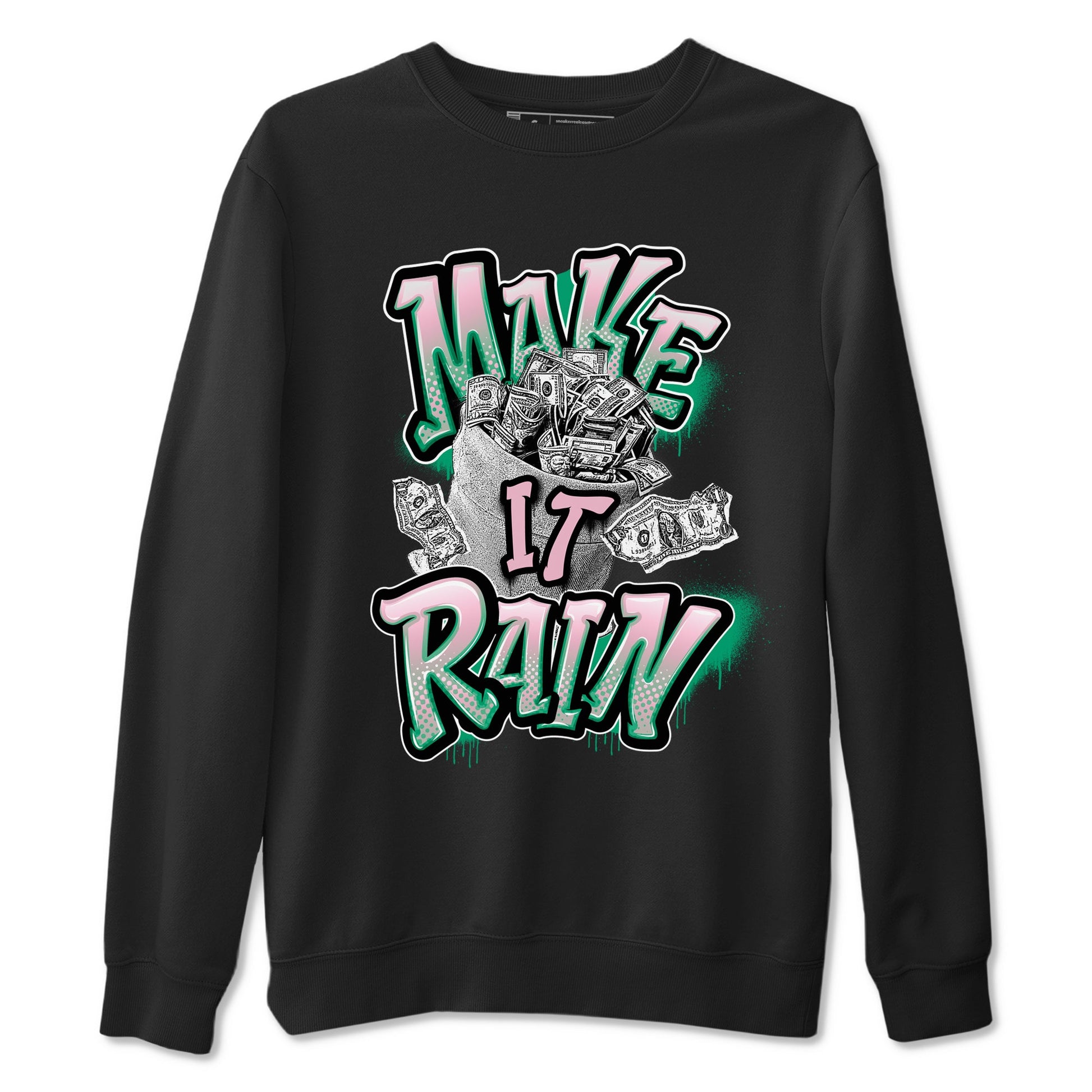 Dunk Low Medium Soft Pink Malachite shirt to match jordans Make It Rain Money sneaker tees Dunk Medium Soft Pink Malachite SNRT Sneaker Release Tees unisex cotton Black 2 crew neck shirt