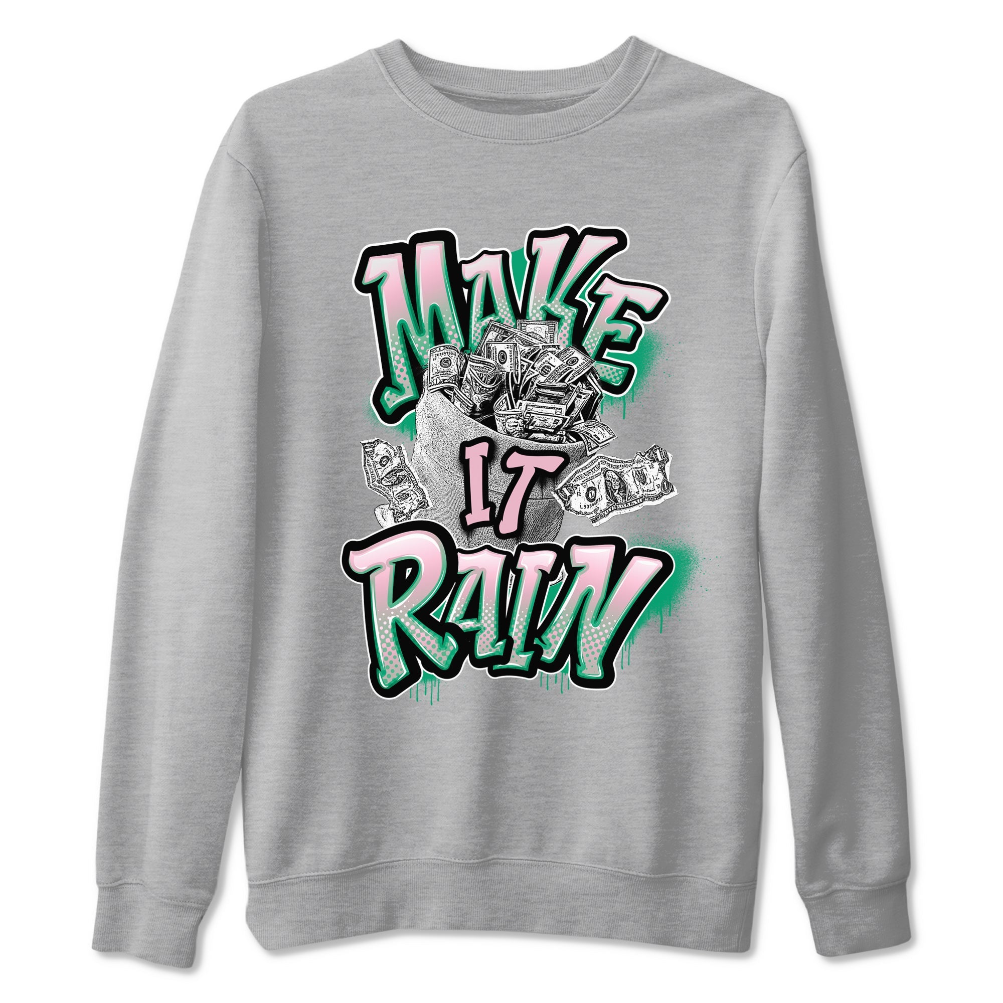 Dunk Low Medium Soft Pink Malachite shirt to match jordans Make It Rain Money sneaker tees Dunk Medium Soft Pink Malachite SNRT Sneaker Release Tees unisex cotton Heather Grey 2 crew neck shirt