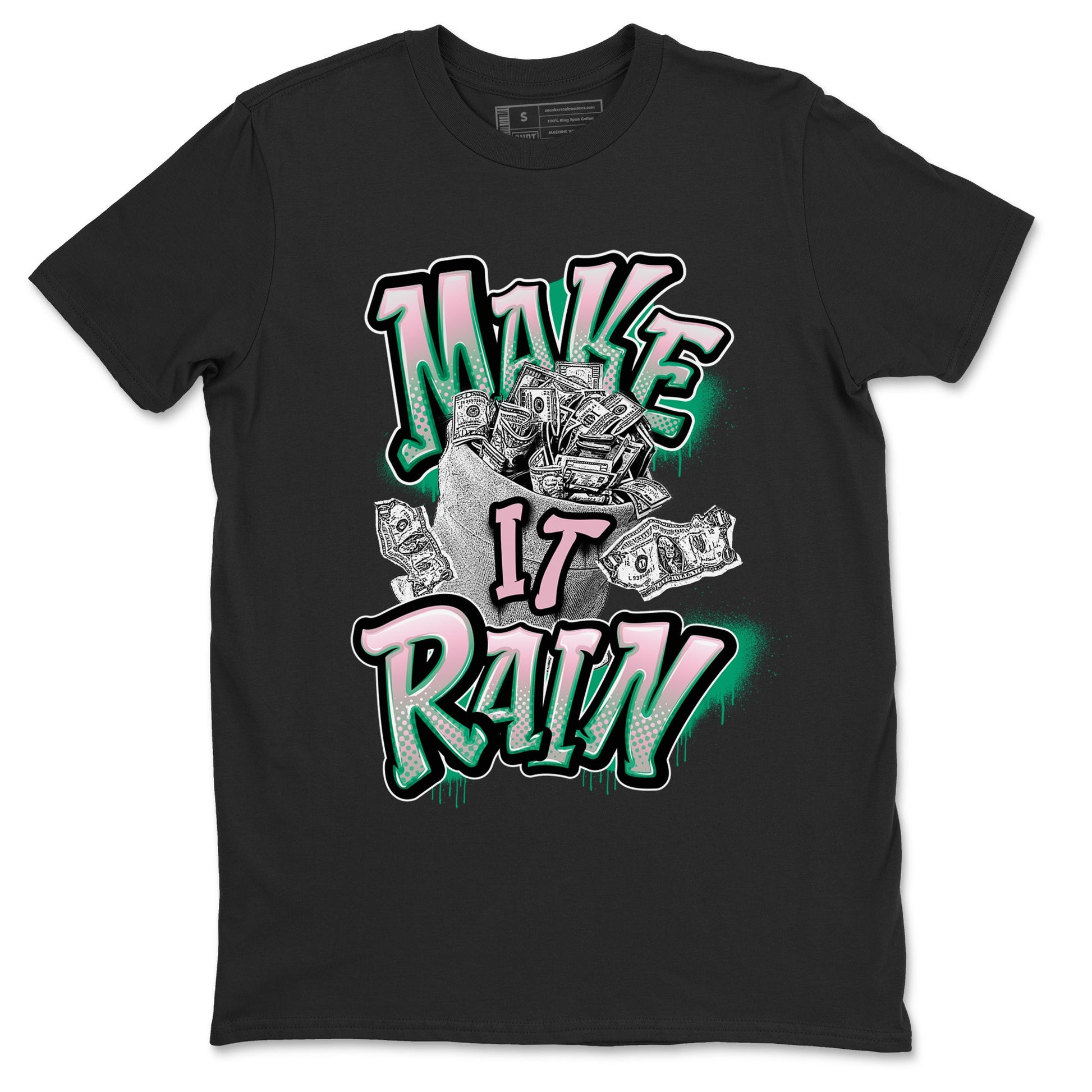 Dunk Low Medium Soft Pink Malachite shirt to match jordans Make It Rain Money sneaker tees Dunk Medium Soft Pink Malachite SNRT Sneaker Release Tees unisex cotton Black 2 crew neck shirt