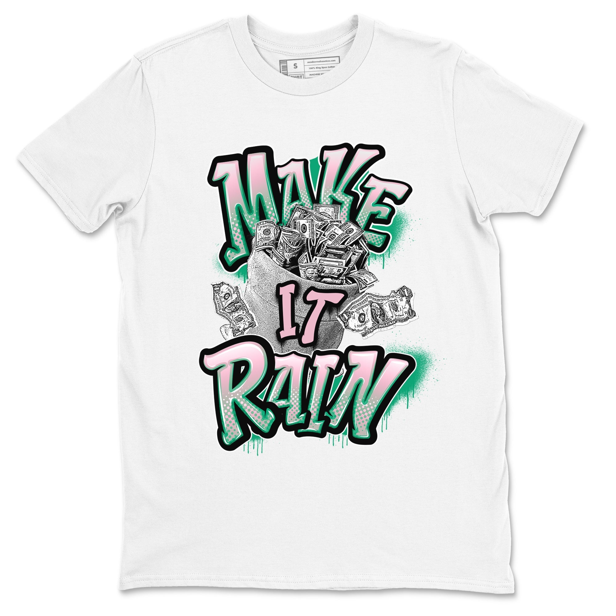Dunk Low Medium Soft Pink Malachite shirt to match jordans Make It Rain Money sneaker tees Dunk Medium Soft Pink Malachite SNRT Sneaker Release Tees unisex cotton White 2 crew neck shirt