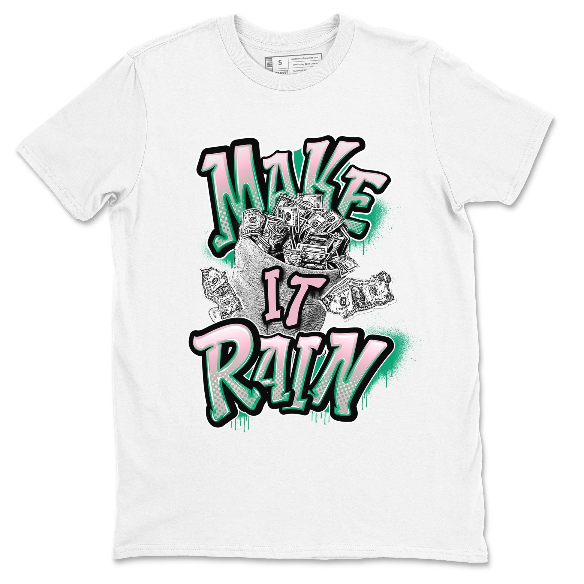 Dunk Low Medium Soft Pink Malachite shirt to match jordans Make It Rain Money sneaker tees Dunk Medium Soft Pink Malachite SNRT Sneaker Release Tees unisex cotton White 2 crew neck shirt