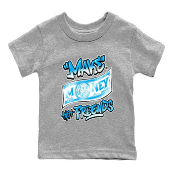 1s High OG UNC Reimagined shirts to match jordans Make Money Not Friends graphic tees Air Jordan 1 UNC Reimagined match shoes to clothes SNRT Sneaker Tees Youth Baby Heather Grey 2 tee